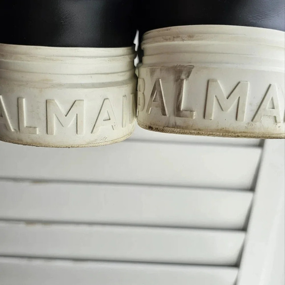 BALMAIN Authentic Black Geniune Leather Classic Men's Shoes Sneakers size 11 - Picture 4 of 9